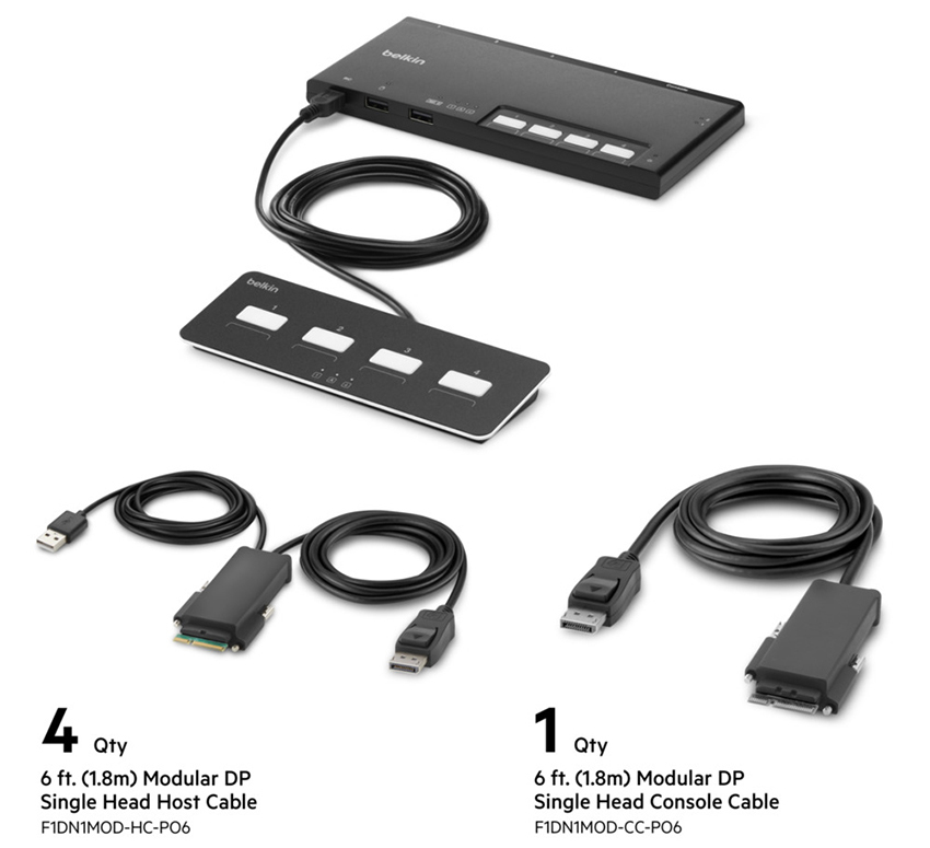 You Recently Viewed Belkin F1DN104MOD-PP-4 4-Port Single DP Modular KVM Switch Image